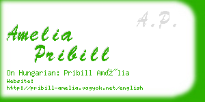 amelia pribill business card